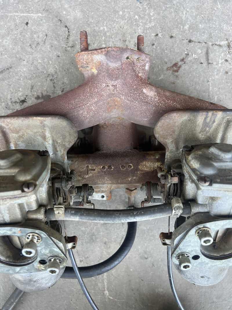 1967-1974 Volvo 140 142 Intake Manifold & SU Carburetor Co. Pair OEM #4962EM