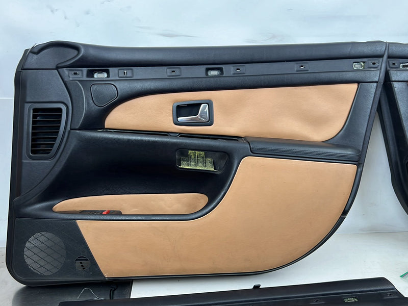 2001-2003 Audi S8 D2 A8 Door Card Trim Panel Set of 4 Black & Tan OEM #6070EM