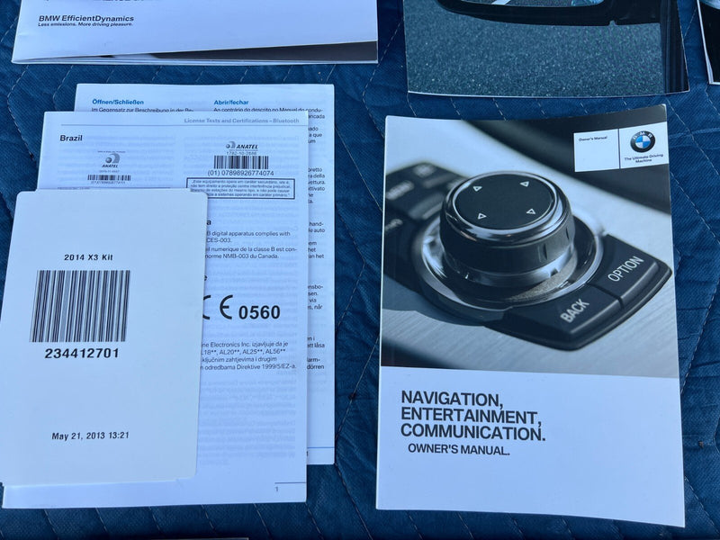 2011-2017 BMW X3 F25 Owner's Manual Service Book Set w/ Leather Case OEM #2177EM