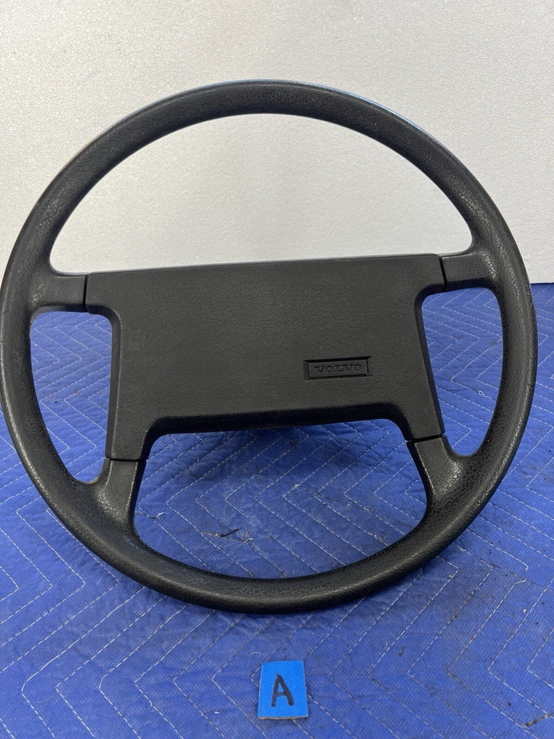 1975-1985 Volvo 240 242 244 245 Steering Wheel & Horn Button Black OEM #3847E