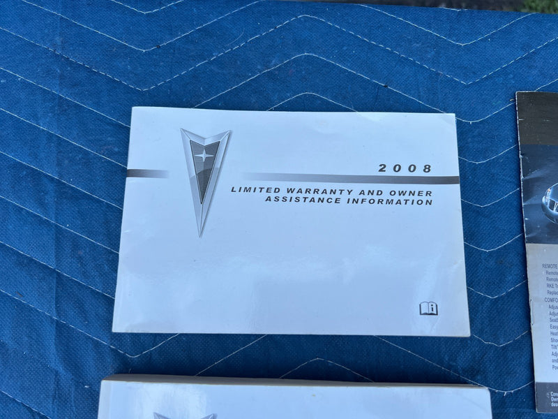 2008 Pontiac G6 Owner & Operator's Manual Pamphlet Booklet Set OEM #47DU