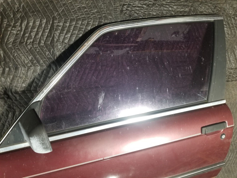 1984-93 BMW E30 318i 325i Front Driver Left LH Burgundy Door Panel OEM #CN602