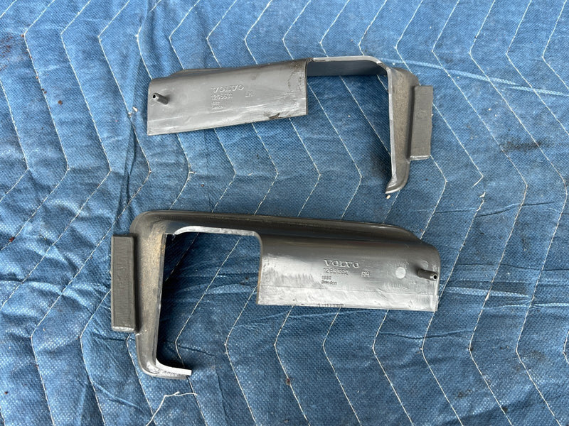 1989-1995 Volvo 740 940 Sedan Rear RH & LH Seat Belt Trim Pair Gray OEM #3776EM