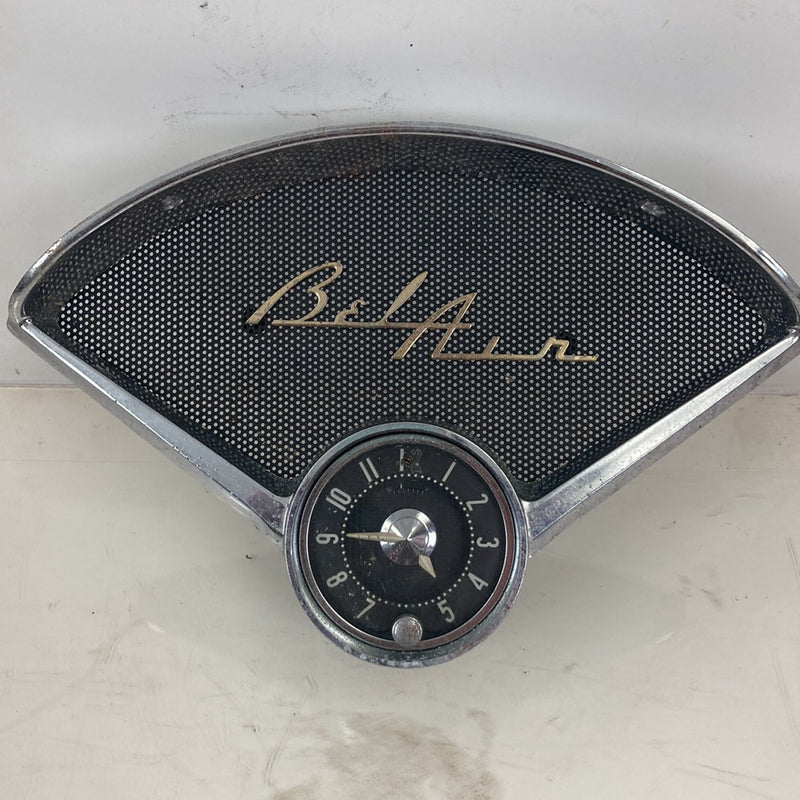 1955-1956 Chevrolet Bel Air Clock Gauge Chrome Trim Gauge 3717180 OEM #5318M