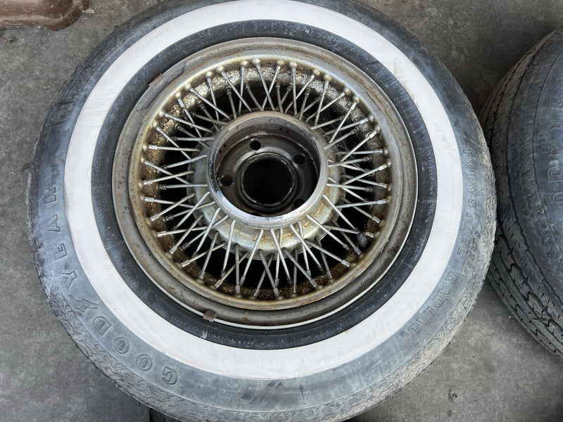 1980-1985 Cadillac Seville Set Of Rims Wheels Tires 15” Wire Spoke OEM #3314M