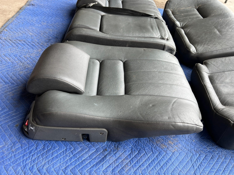 1992-1995 Volvo 940 740 Wagon Charcoal Leather Rear Seat Cushion Set OEM #3265EM