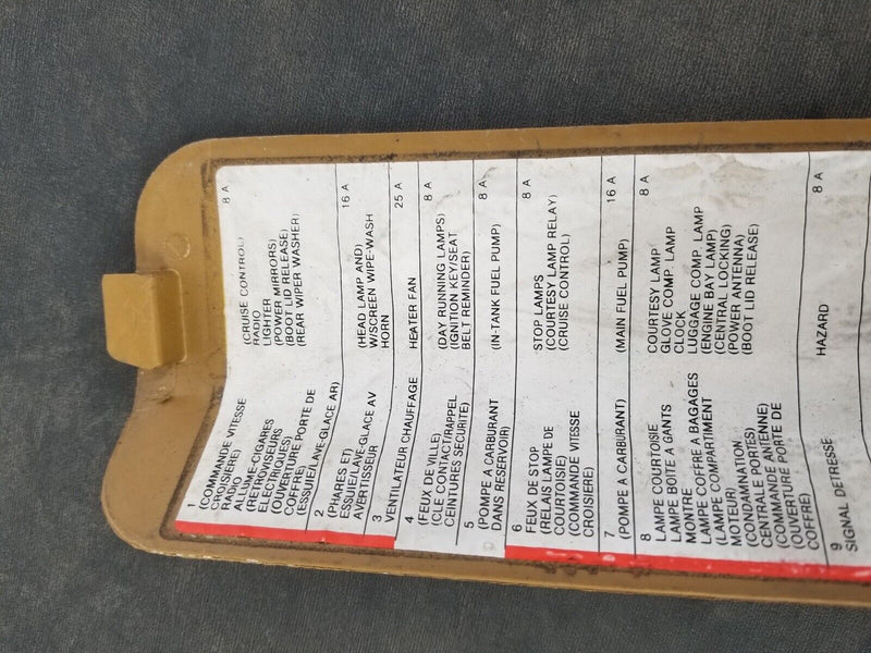 Volvo 240 244 245 Tan Early Fuse Panel Cover 1350390 OEM #2588E