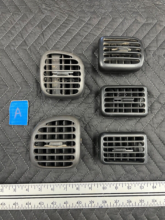 1998-2001 Dodge Ram 1500 Gray LH & RH Set 5 A/C Heat Dash Air Vents OEM #707EM