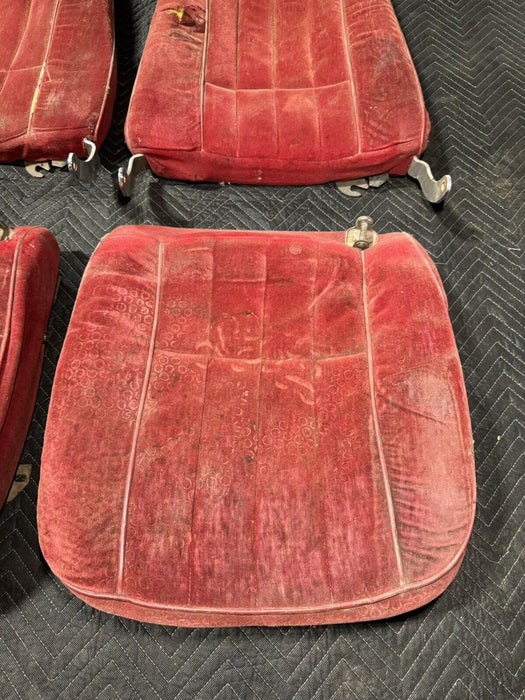 1968-1969 Corvette C3 Front Seat Pair Red w/Tracks & Frame Left Right OEM #3213E