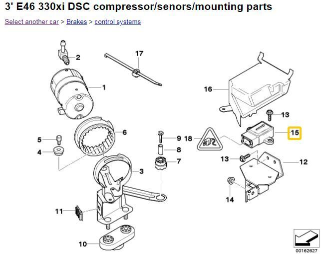 2001-2006 E46 BMW 330XI OEM YAW RATE ROTATIONAL SPEED SENSOR AWD SYSTEM #308CN