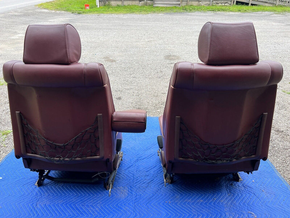 1979-1985 Mercedes 300SD W126 Front Leather Bucket Seats w/ Arm Rests OEM #320EM