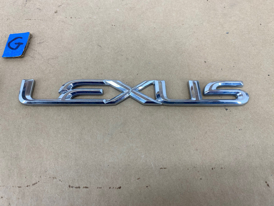 1997-2001 Lexus ES300 Rear Trunk Deck Lid Emblem Pair Logo Chrome OEM #2416E