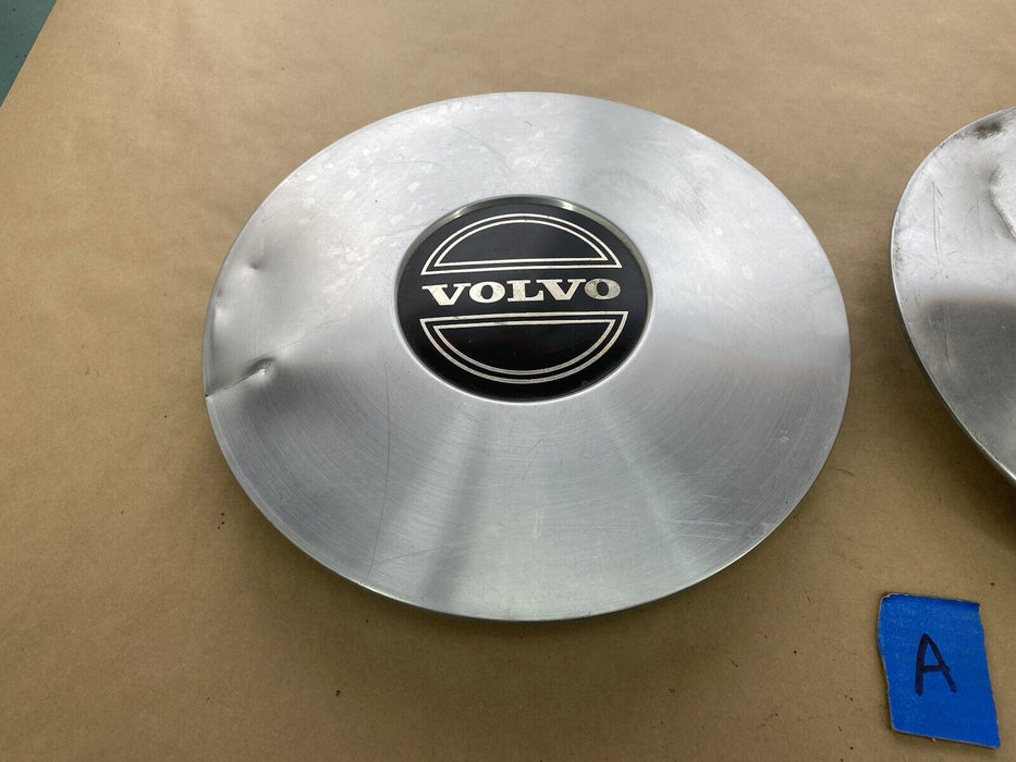 1985-1990 Volvo 740 760 Hub Cap Center Caps OEM 11.25” Diameter Pair #2709E