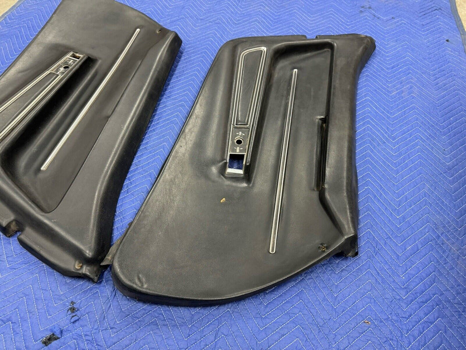 1968-1977 Corvette C3 Left & Right Black Door Card Panel Power w/Trim OEM #3226E