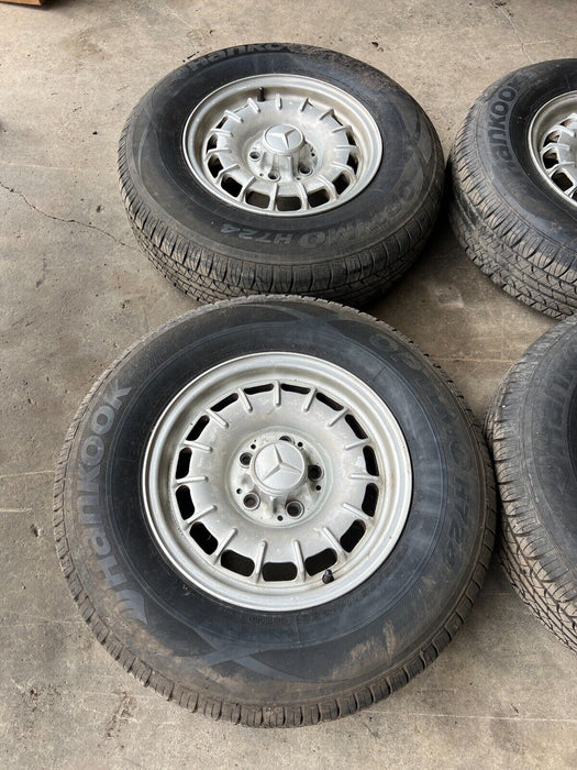 79-85 Mercedes 300SD W126 Set of 4 Wheels w/ New Hankook Optimo Tires OEM #380EM