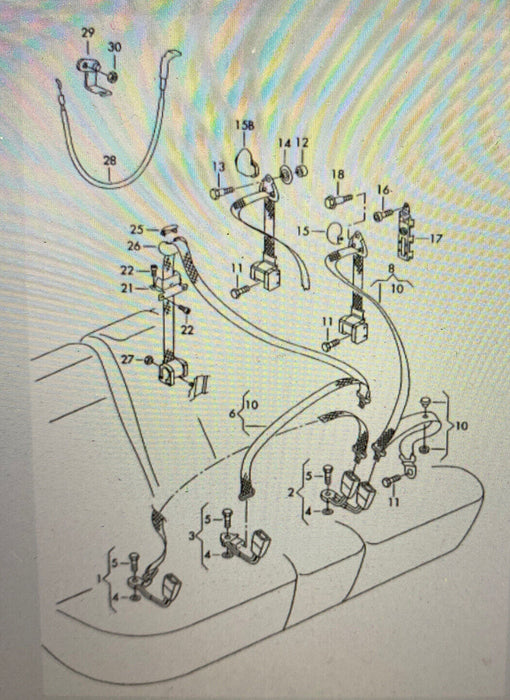 02-05 VW JETTA REAR OUTER SEAT BELT STRAP SET W/ BRACKETS OEM Right Left #1266E