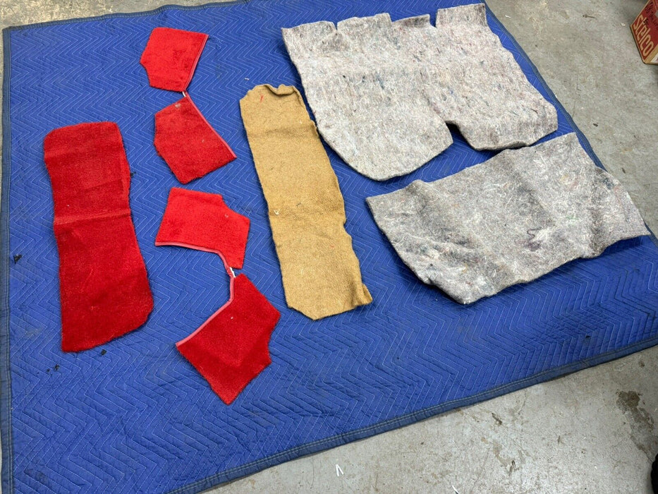 1968-1982 Corvette C2 C3 Carpet Insulation Pads Red Coupe Floor Panel #3248E