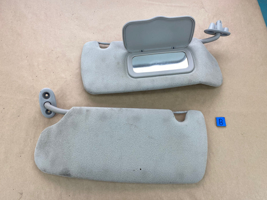 2000-2003 Dodge Dakota Driver & Passenger Sun Visor Pair Cloth Beige OEM #2441E