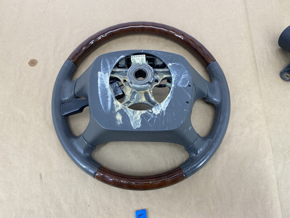 1997-2001 Lexus ES300 Leather & Burl Wood Steering Wheel Gray *NICE* OEM #2364E