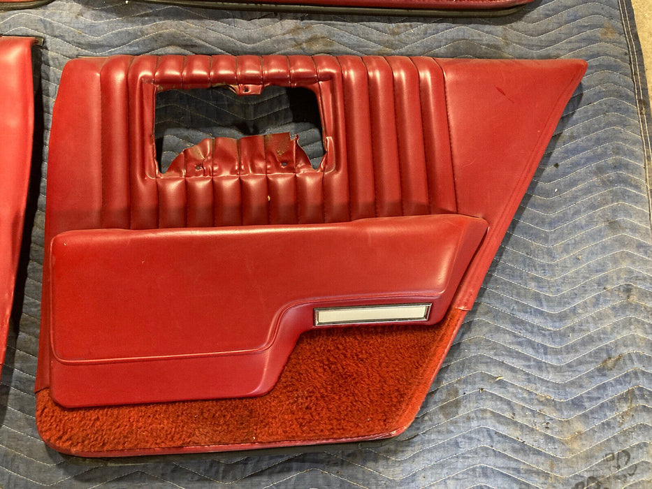 1976-1979 Cadillac Seville Door Card Set Of 4 Red Front Rear Leather OEM #1752M