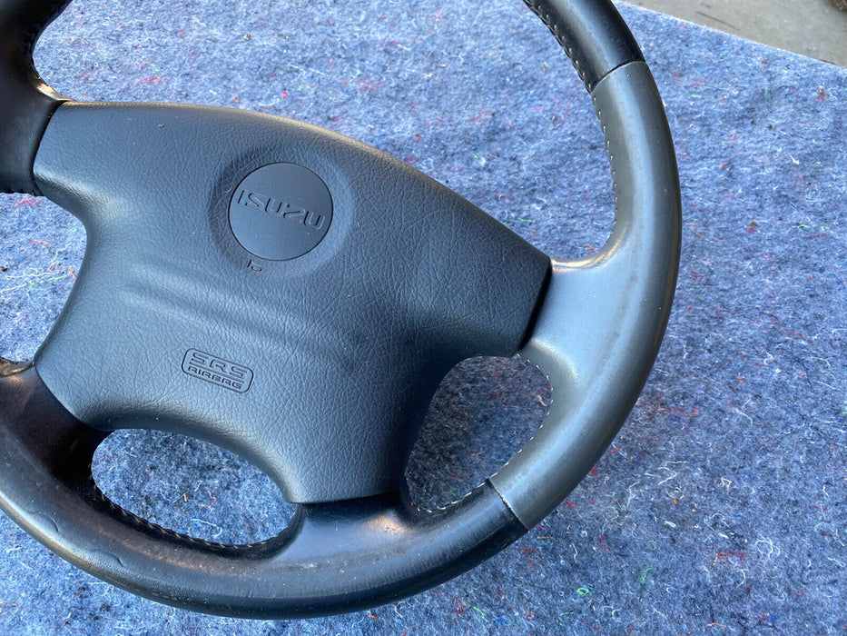 99-01 ISUZU VEHICROSS Two Tone Steering Wheel & Horn Button Center Gray #1386E