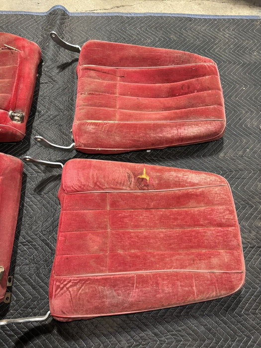 1968-1969 Corvette C3 Front Seat Pair Red w/Tracks & Frame Left Right OEM #3213E