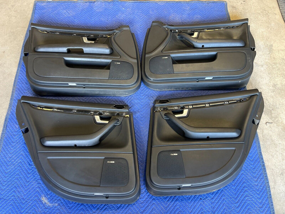 2003-2009 Audi S4 B6 B7 8E Set of 4 Door Card Black Leather Panels OEM #544EM