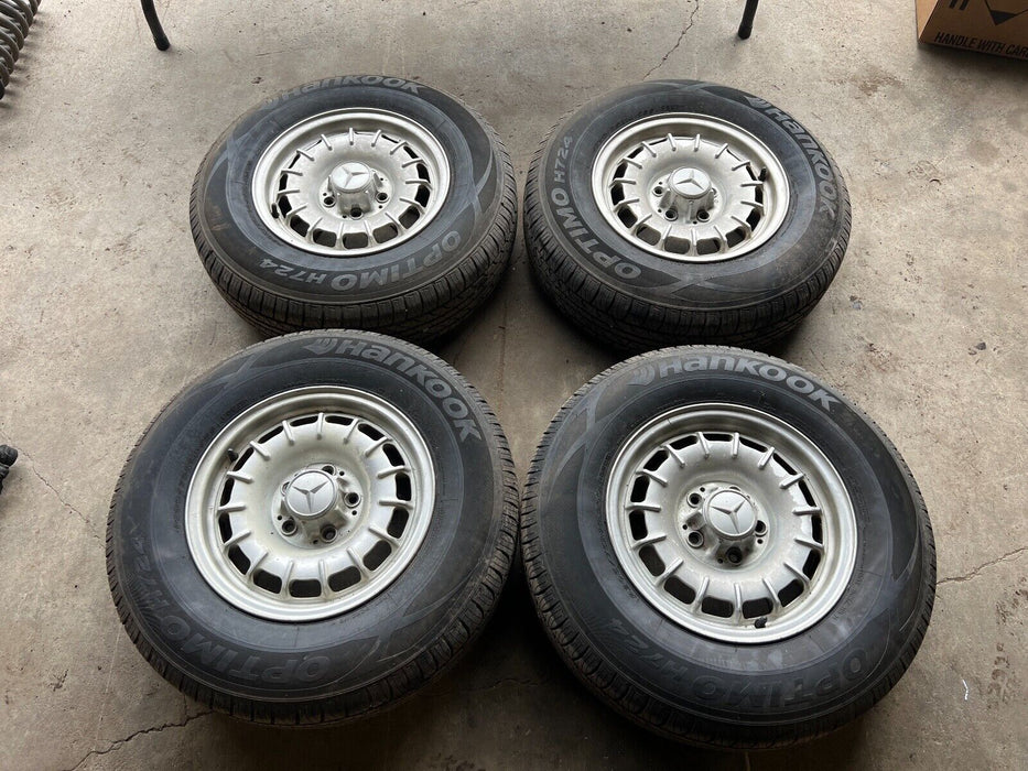 79-85 Mercedes 300SD W126 Set of 4 Wheels w/ New Hankook Optimo Tires OEM #380EM