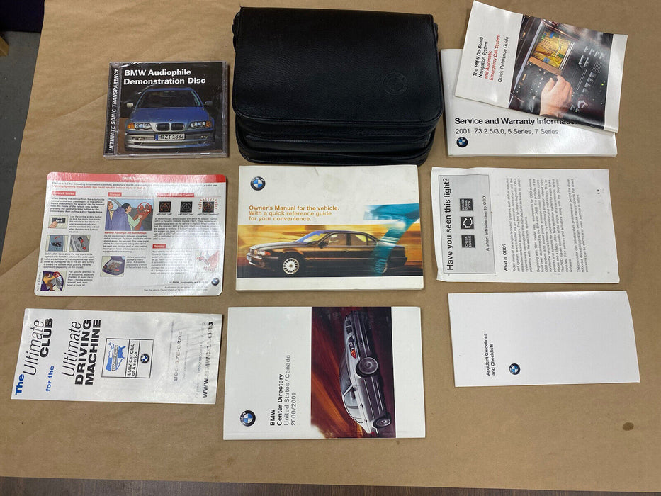 2001 BMW E38 540i 740i Owners Manual User Info Guide Book & Case CD OEM #2064EJ