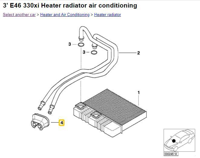 2001-2006 E46 BMW 330XI OEM RUBBER GROMMET FOR WATER PIPE RADIATOR  #300CN