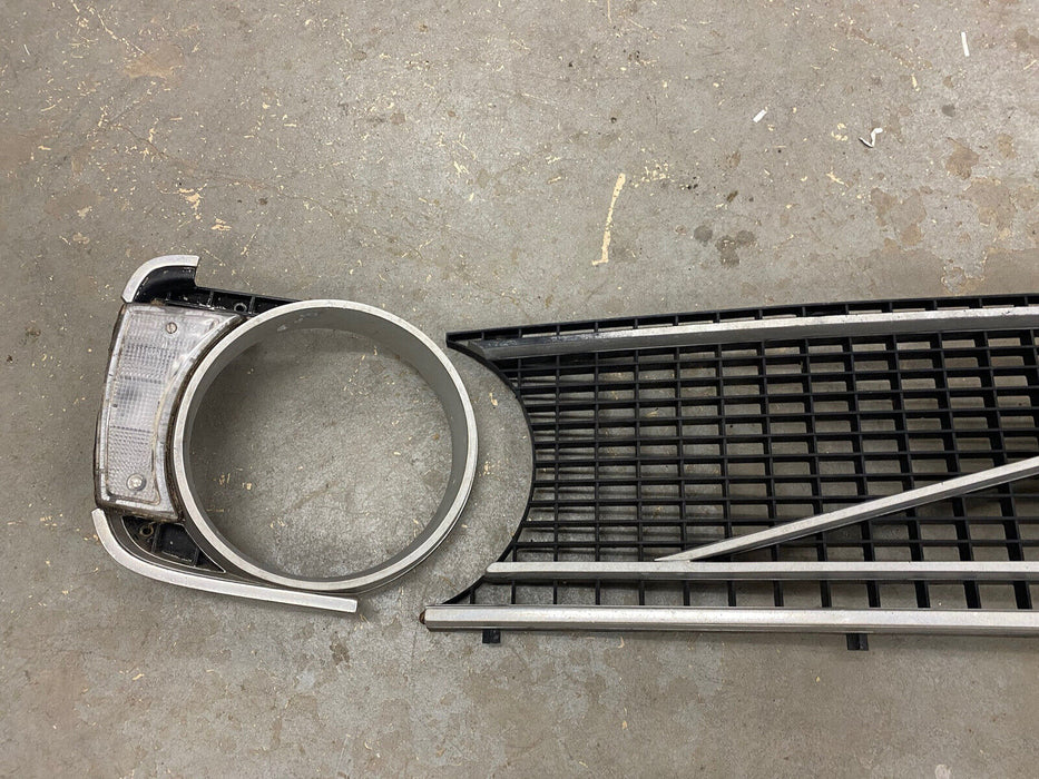 1973-1974 Volvo 144 145 Radiator Grille Headlight Rings Trim Set OEM #2475E