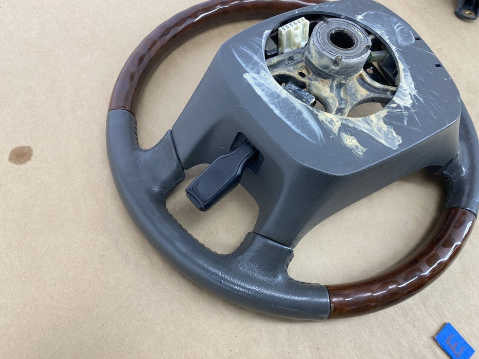 1997-2001 Lexus ES300 Leather & Burl Wood Steering Wheel Gray *NICE* OEM #2364E