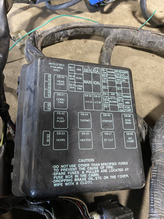 99-01 Isuzu Vehicross Complete Wiring Harness Fuse Box OEM 8972184991 #1465E