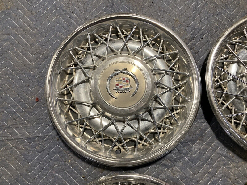 1976-1979 Cadillac Seville Wire Hubcaps Wheel covers 15” Set Of 4 OEM #1738M