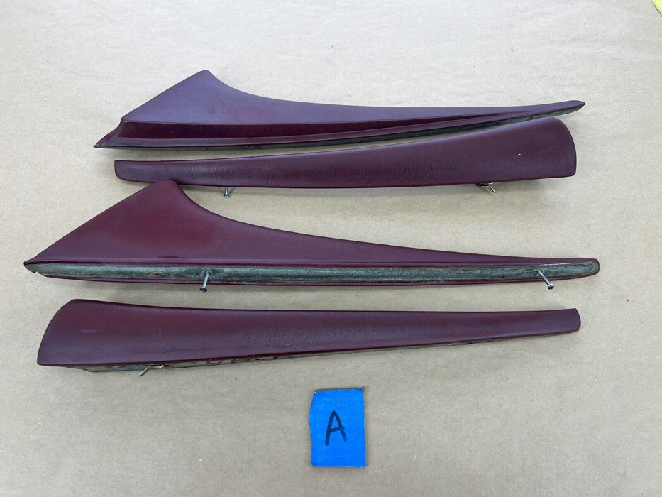 1979-1985 Mercedes 300SD W126 Set of Front Rear L + R Maroon Door Trim OEM#275EM