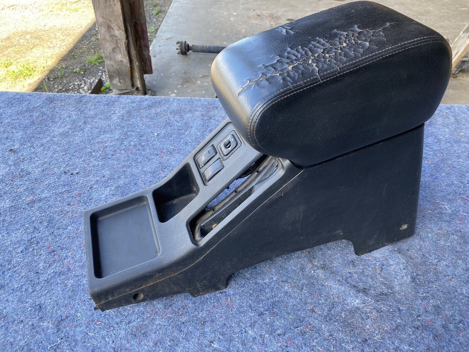 99-01 ISUZU VEHICROSS Center Console Black Leather Armrest OEM Gray #1399E