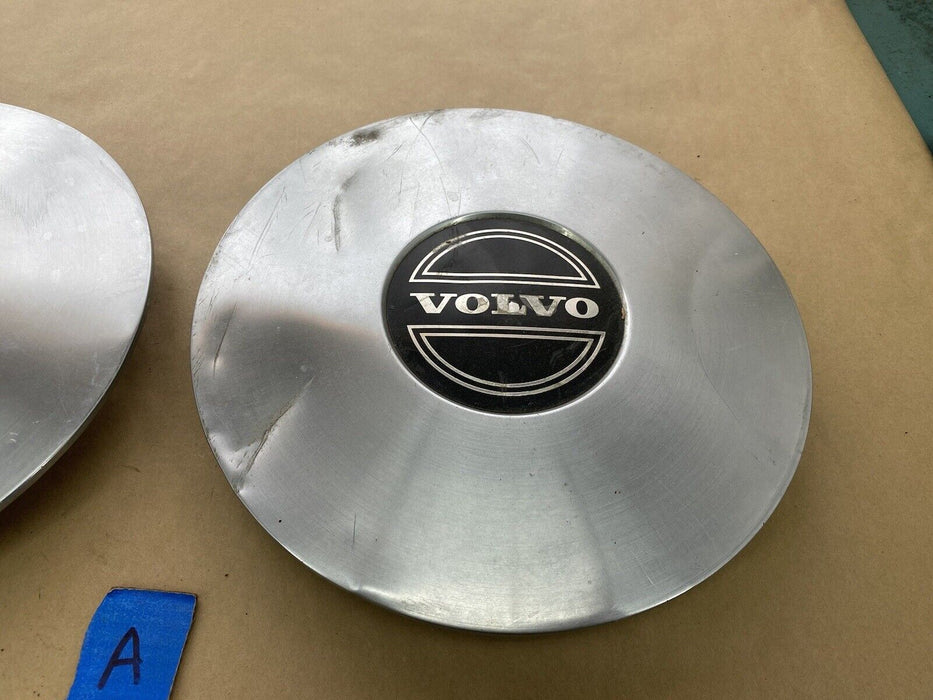 1985-1990 Volvo 740 760 Hub Cap Center Caps OEM 11.25” Diameter Pair #2709E