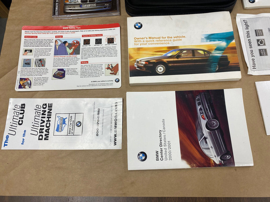 2001 BMW E38 540i 740i Owners Manual User Info Guide Book & Case CD OEM #2064EJ