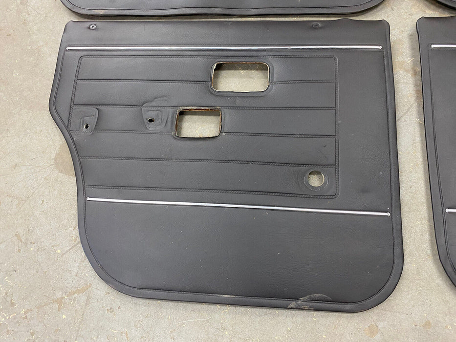 1969-1974 Volvo 144 145 Black Door Card Set of 4 Late Model Trim OEM #2473E