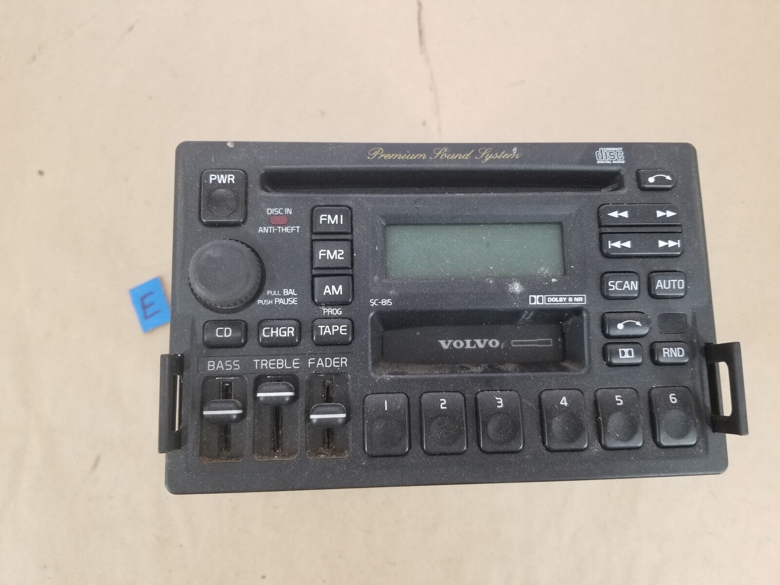1996-1997 Volvo 850 850R Radio SC-815 CD AM FM Premium Sound