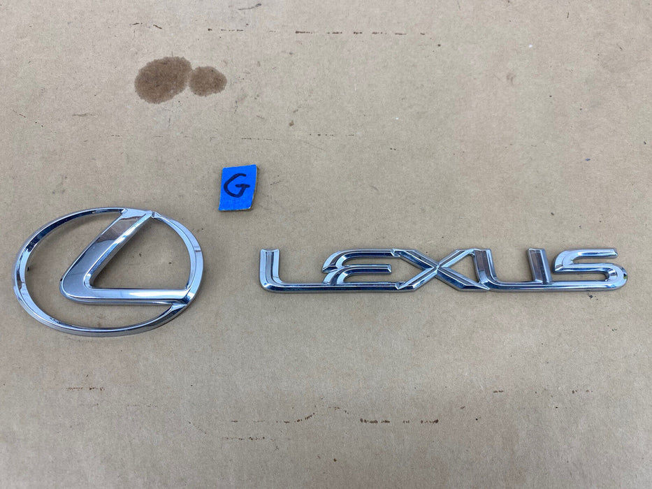 1997-2001 Lexus ES300 Rear Trunk Deck Lid Emblem Pair Logo Chrome OEM #2416E