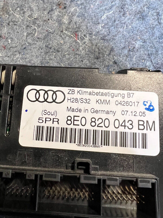 02-08 Audi A4 B6 Sedan Climate Control Switch Assembly Heated Seat OEM #186EM