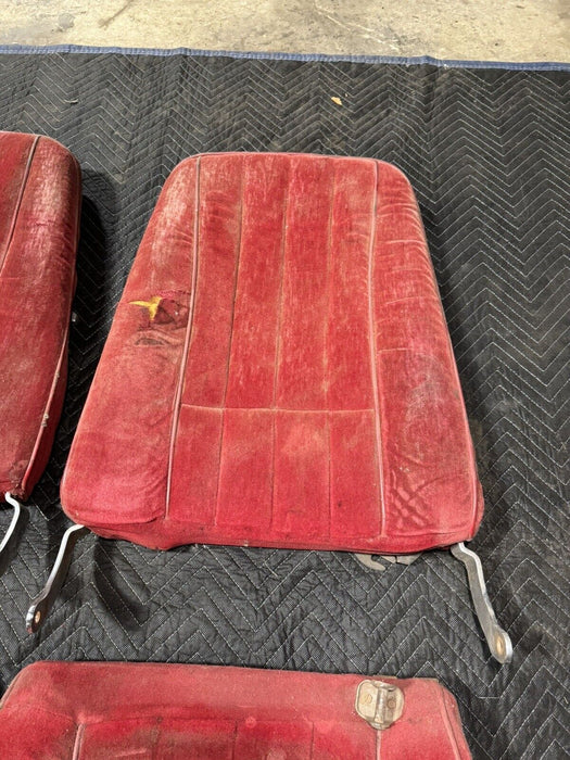 1968-1969 Corvette C3 Front Seat Pair Red w/Tracks & Frame Left Right OEM #3213E