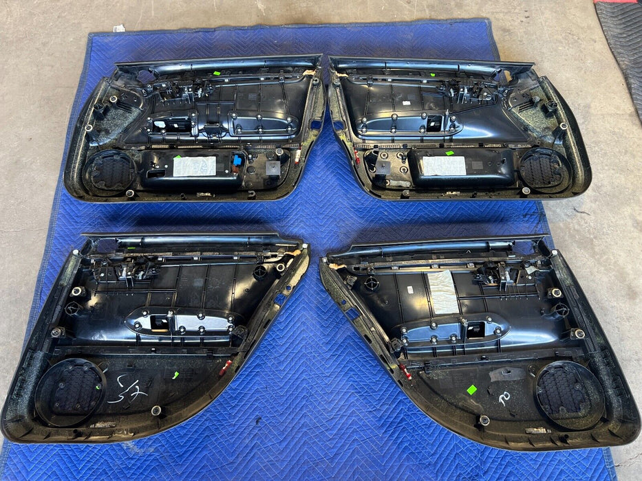 2003-2009 Audi S4 B6 B7 8E Set of 4 Door Card Black Leather Panels OEM #544EM