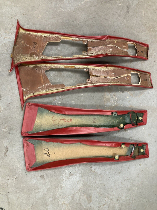 1976-1979 Cadillac Seville B Pillar Trim Upper Lower Left Right Red OEM #1821M