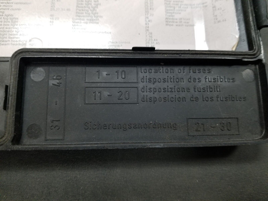 92-99 BMW M3 E36 Fuse Box Lid OEM 1387613 #199AN