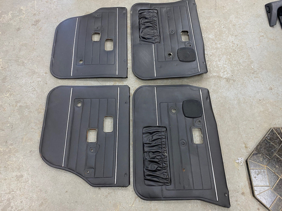 1969-1974 Volvo 144 145 Black Door Card Set of 4 Late Model Trim OEM #2473E