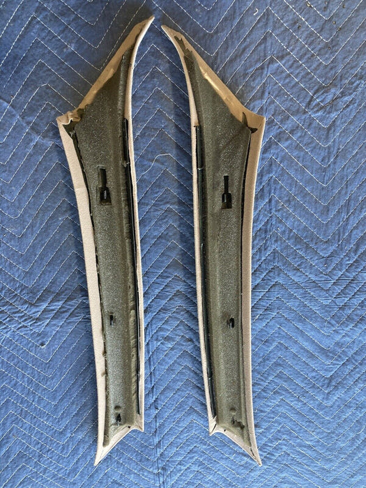 1986-1994 BMW 7 Series E32 A Pillar Trim Left Right Pair Interior Tan OEM #1004M