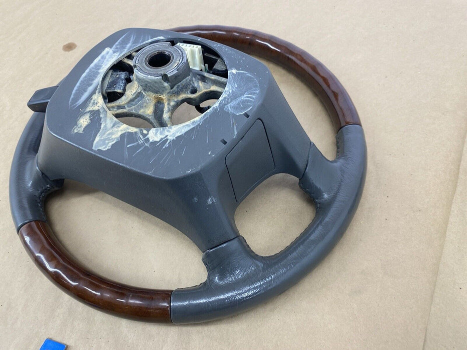 1997-2001 Lexus ES300 Leather & Burl Wood Steering Wheel Gray *NICE* OEM #2364E