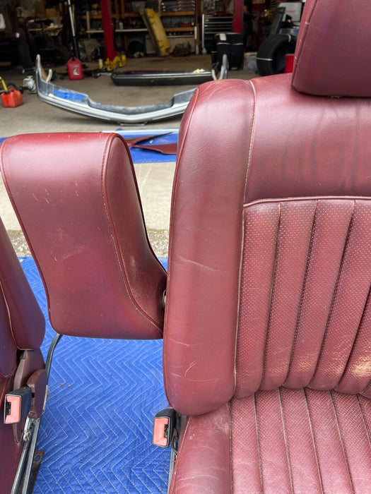 1979-1985 Mercedes 300SD W126 Front Leather Bucket Seats w/ Arm Rests OEM #320EM